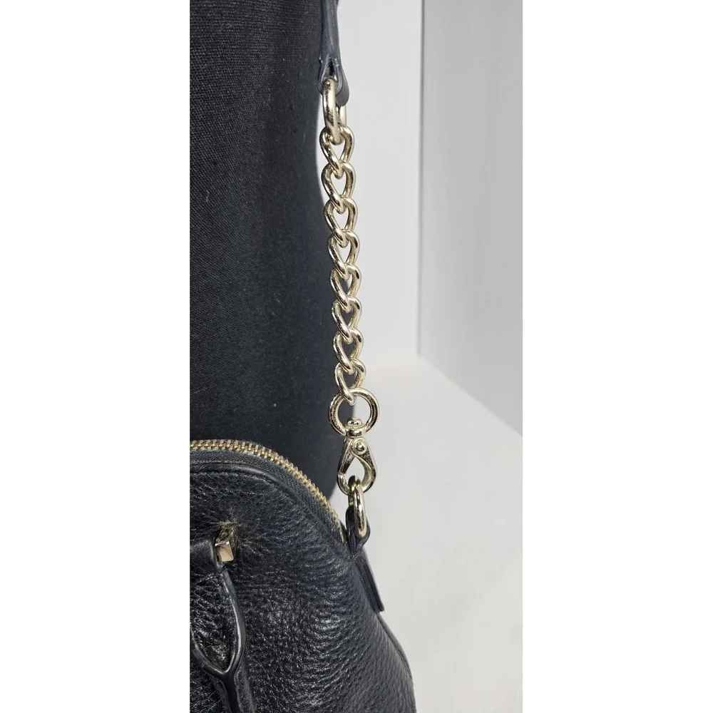 Kate Spade‎ New York Black Pebbled Leather Crossbody Satchel Gold Hardware